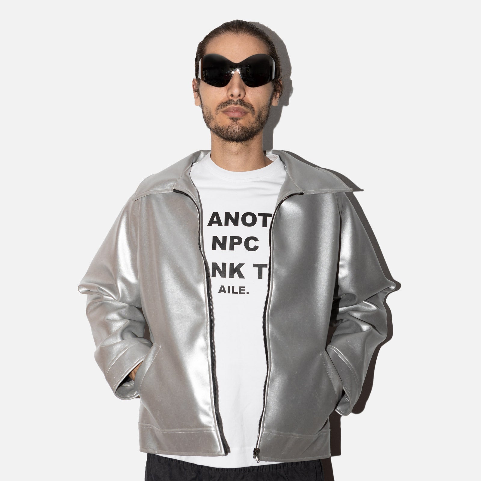 SILVER CROPPED JACKET AILE1