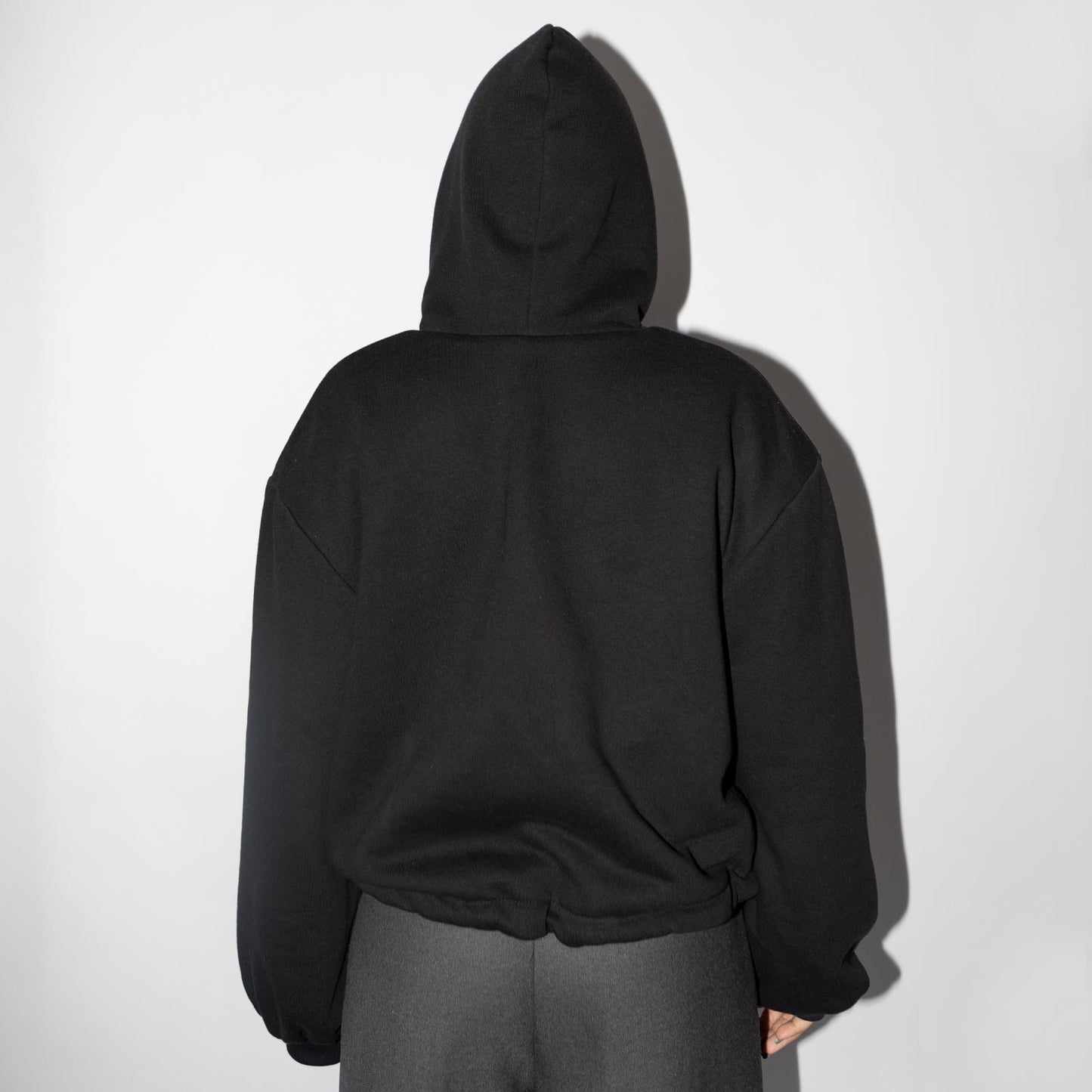 BLACK DOUBLE LAYERING HOODIE
