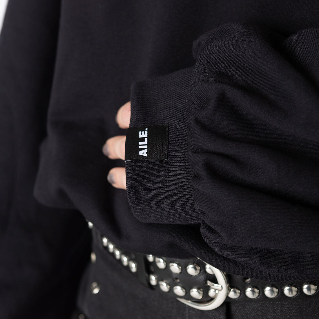 BLACK DOUBLE LAYERING HOODIE