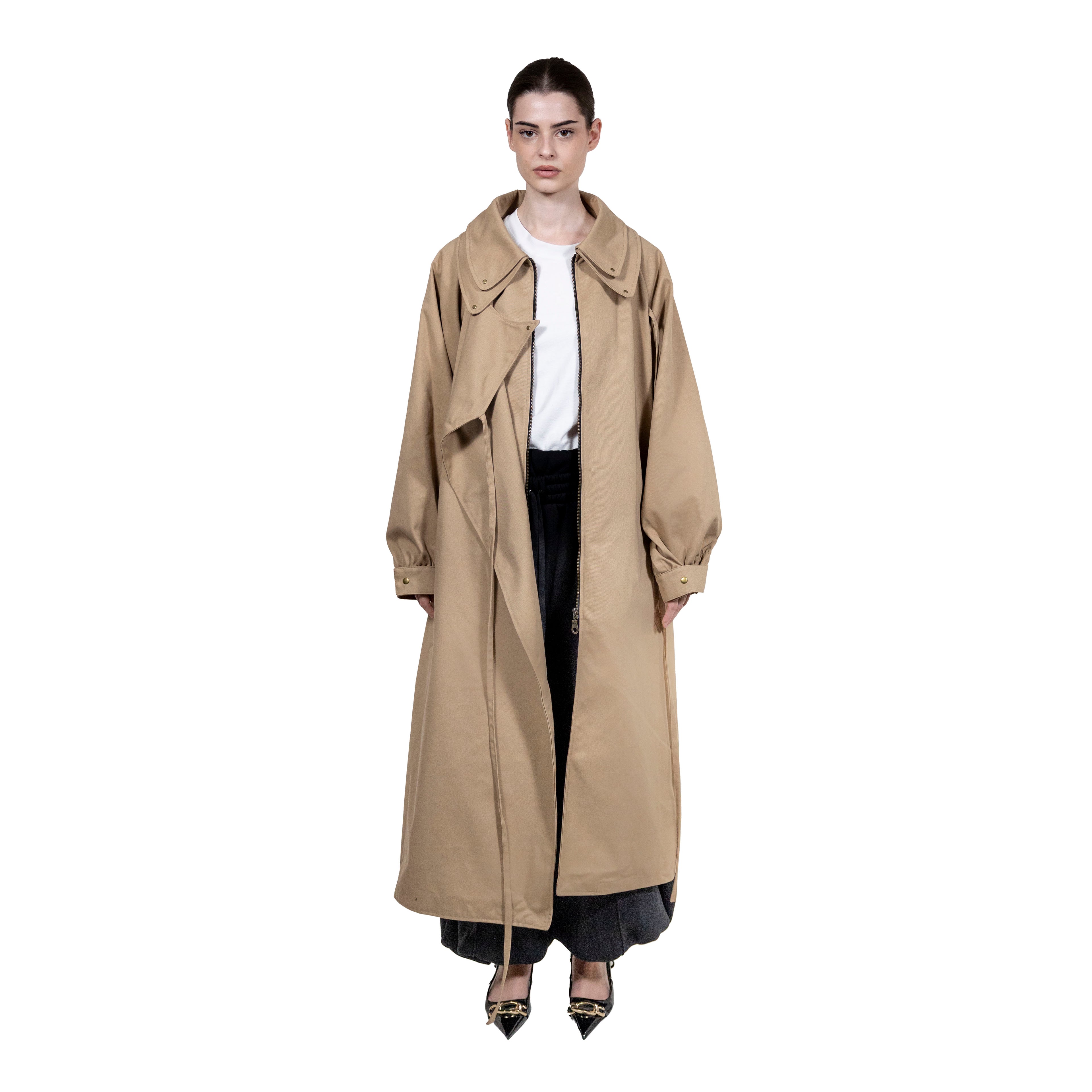 BEIGE TRENCH COAT - "THE BED".