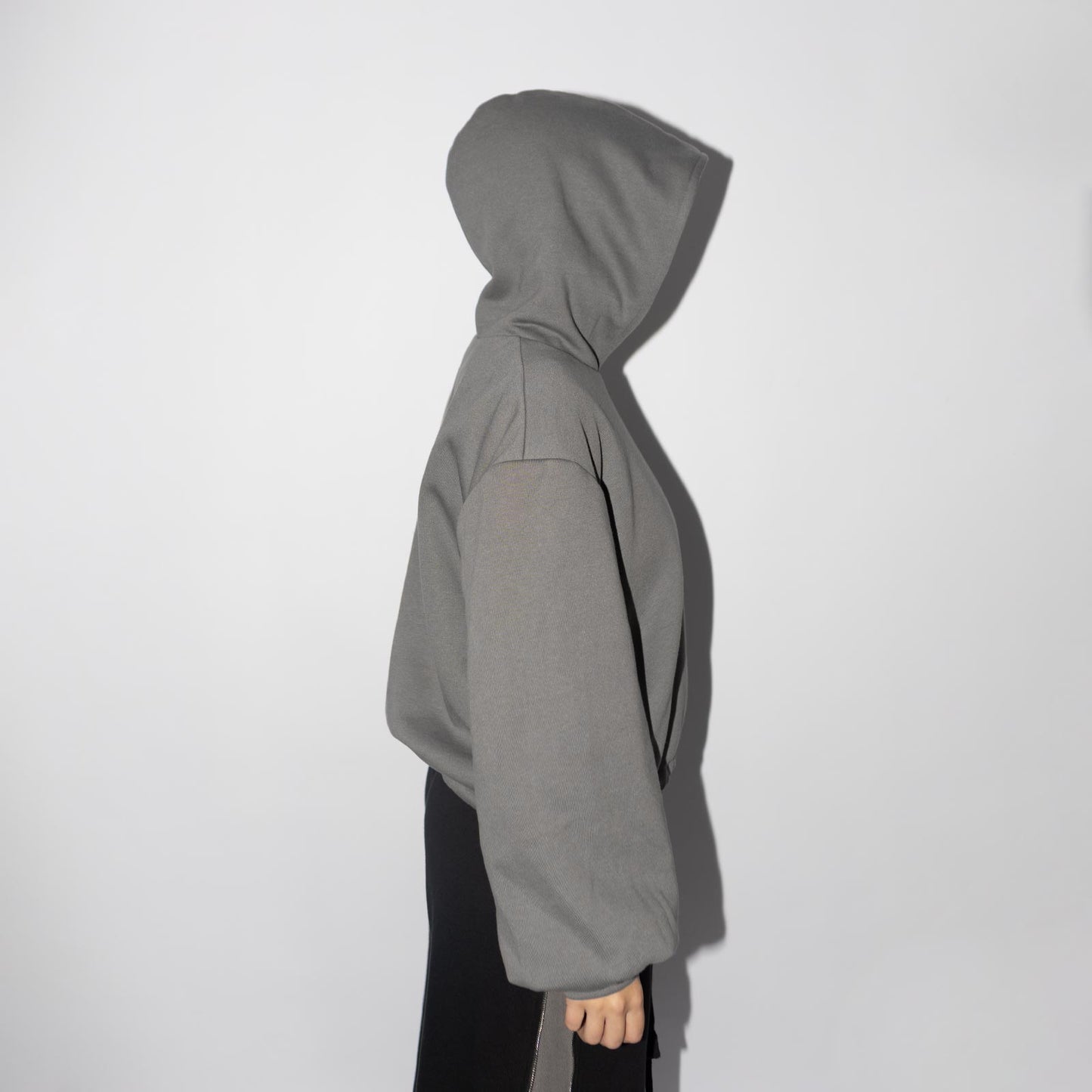 GREY DOUBLE LAYERING HOODIE