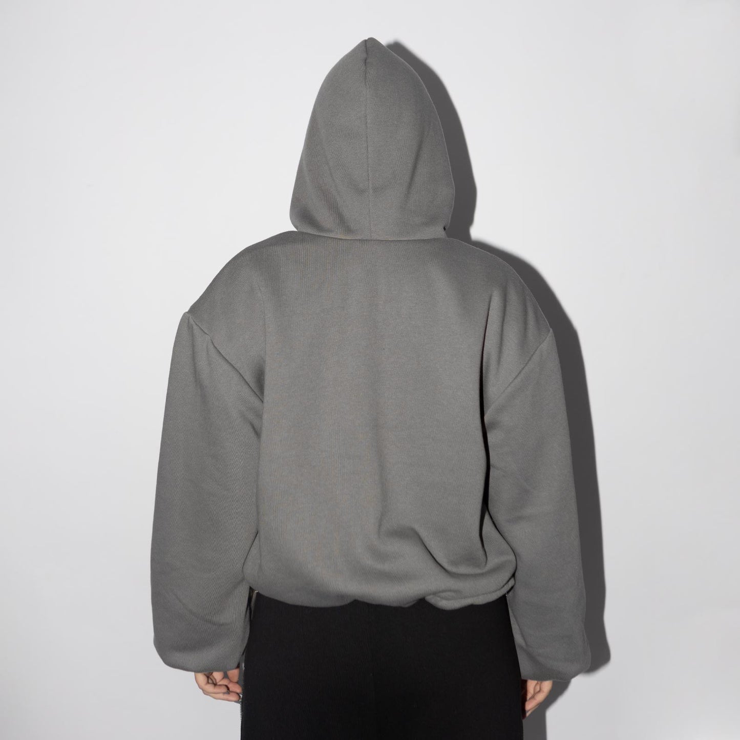 GREY DOUBLE LAYERING HOODIE