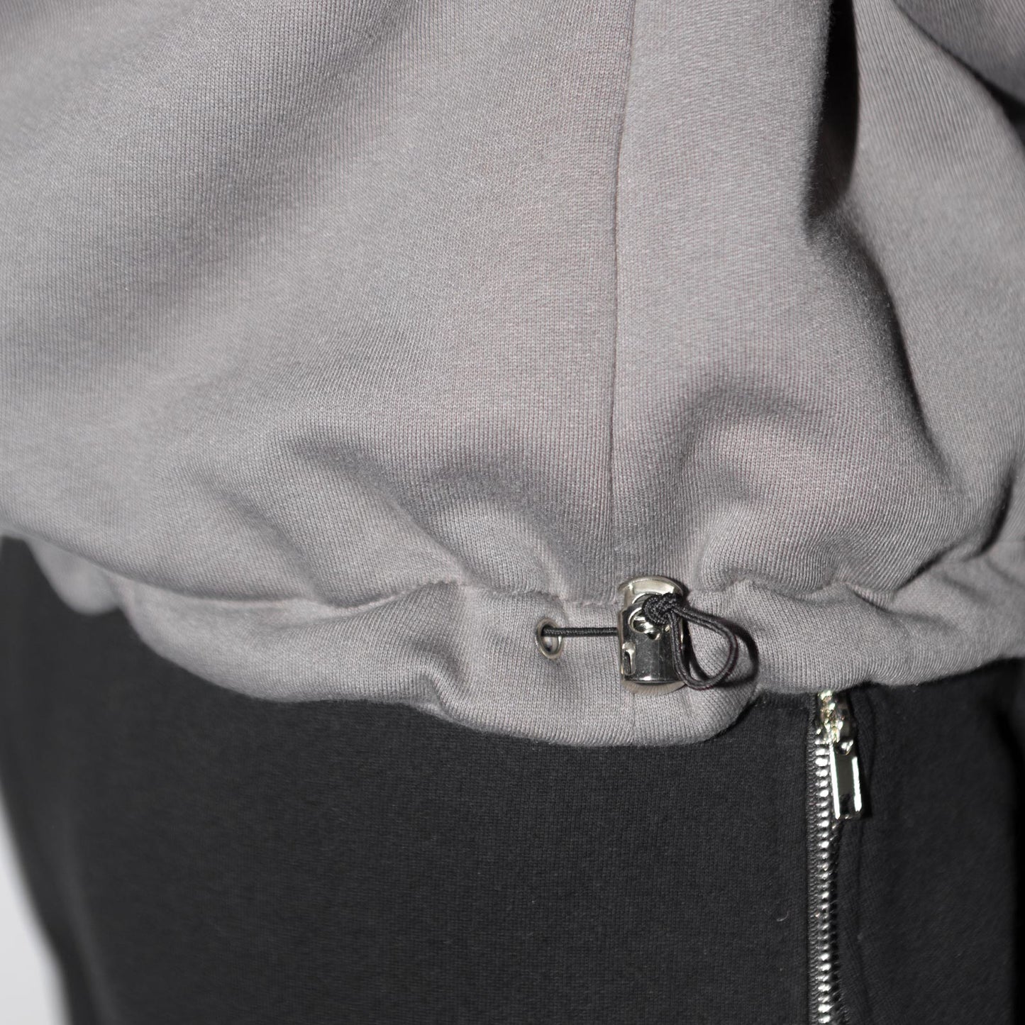 GREY DOUBLE LAYERING HOODIE