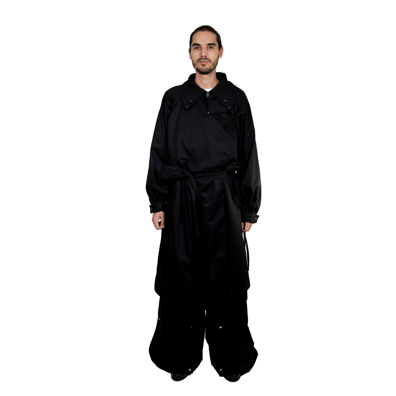 BLACK TRENCH COAT - "THE BED".