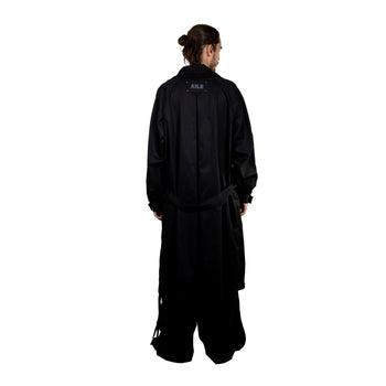 BLACK TRENCH COAT - "THE BED".
