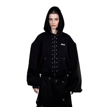 AILE CRYSTALS ZIPPER HOODIE - "THE BED".