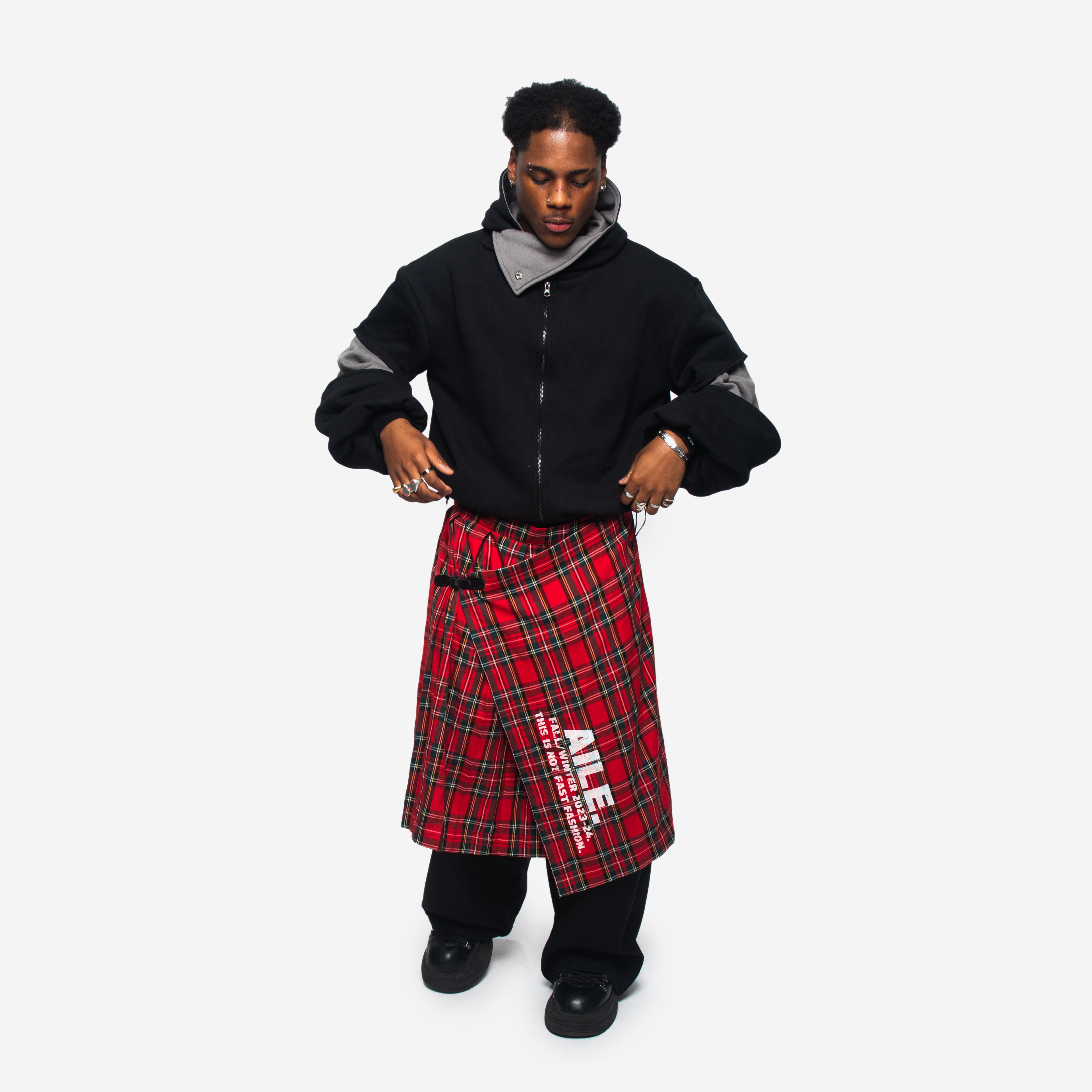 ASYMMETRIC SKIRT IN TARTAN - 1 YEAR ANNIVERSARY