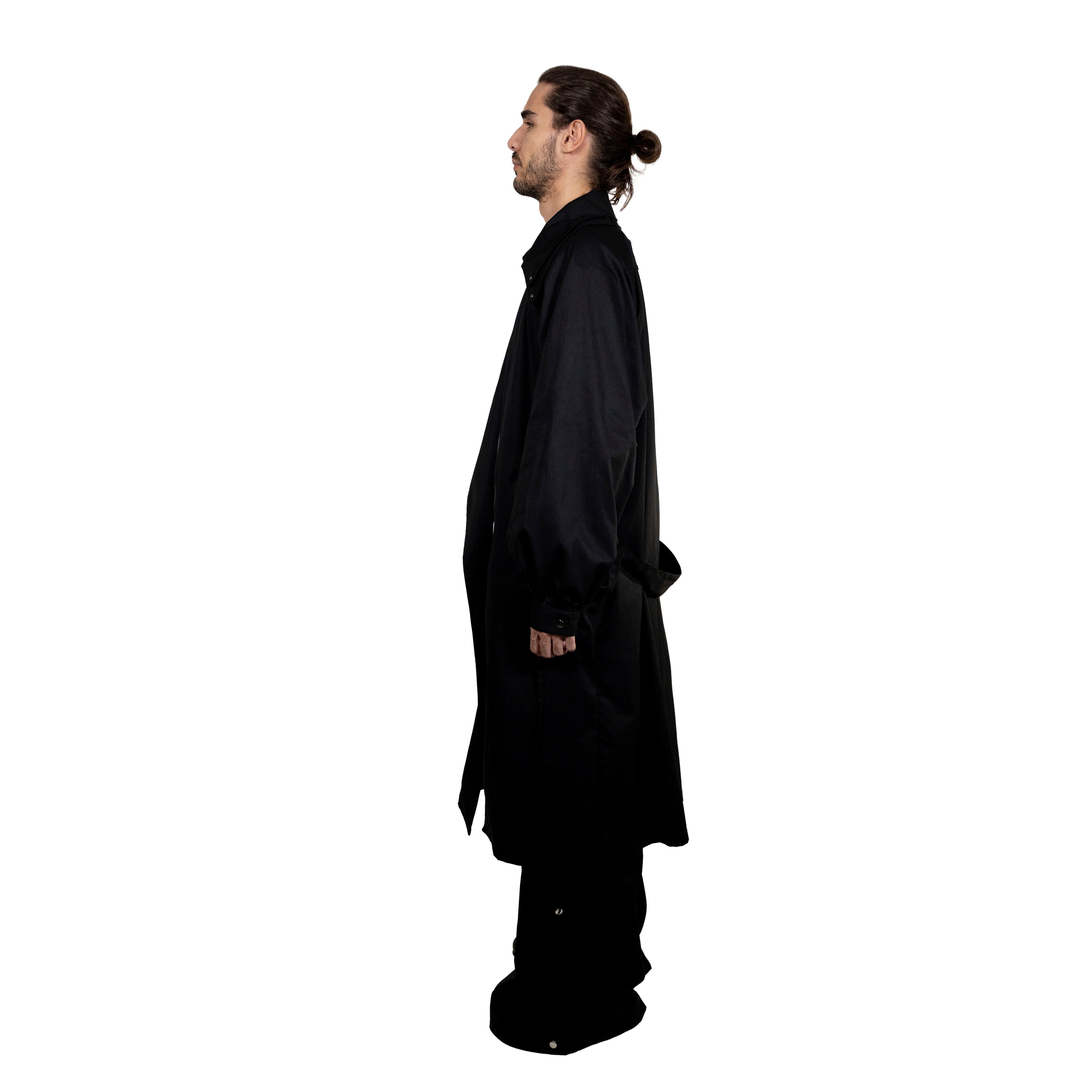 Black_long_trench._Regular_unisex_fit streetwear made in Galicia. Limited editions.