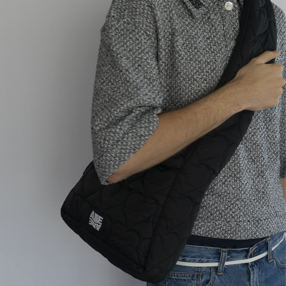 CROSSBODY HEARTS PUFFY NYLON BAG