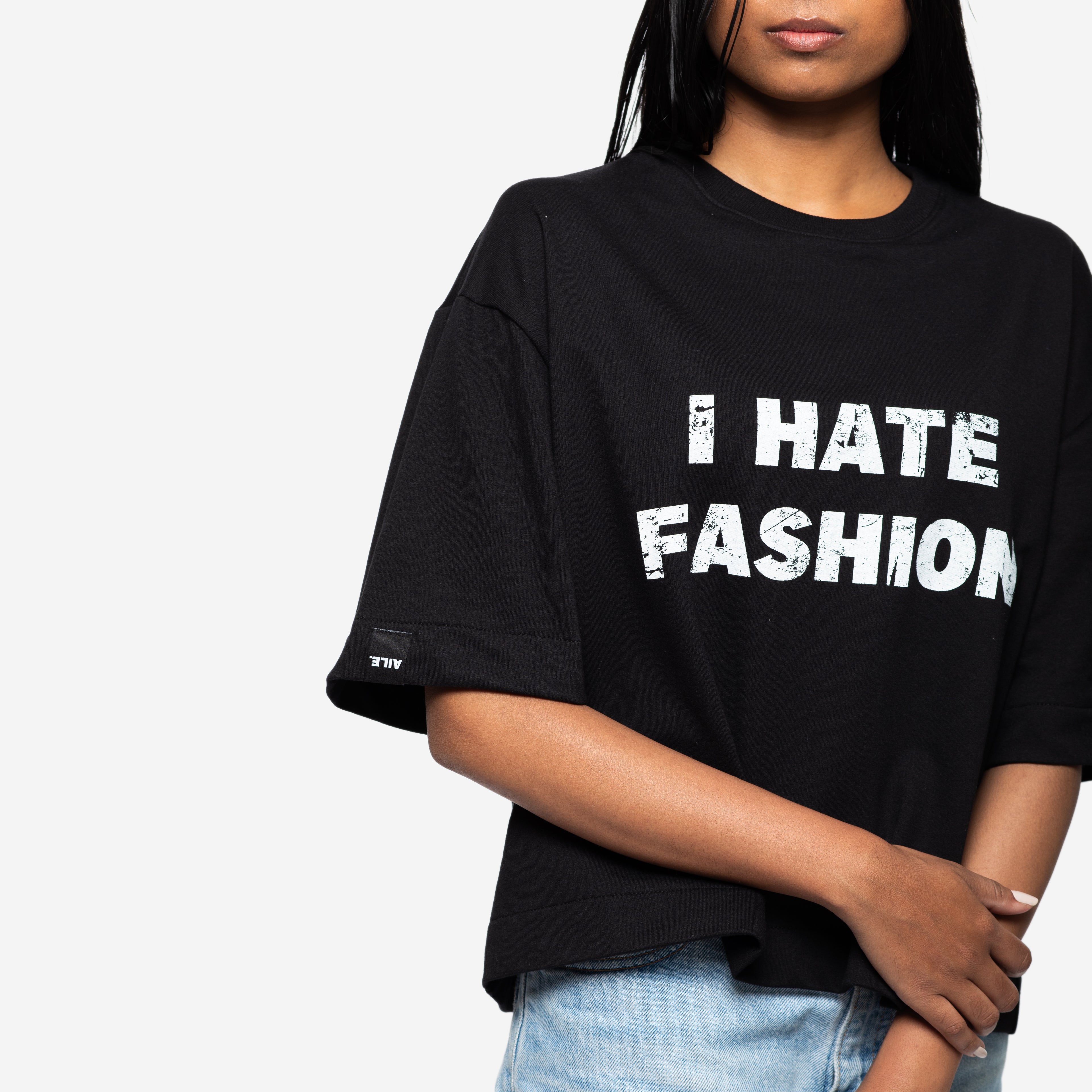 I HATE FASHION T-SHIRT IN BLACK