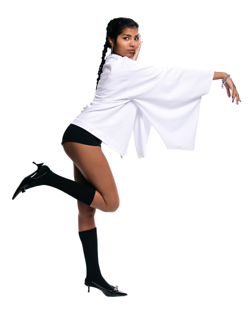 Long sleeve T-shirt with traditional kimono sleeve_AILE