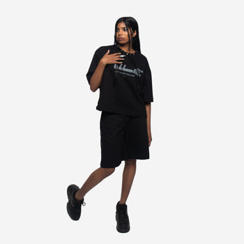 OVERSIZE CROPPED HOLES T-SHIRT