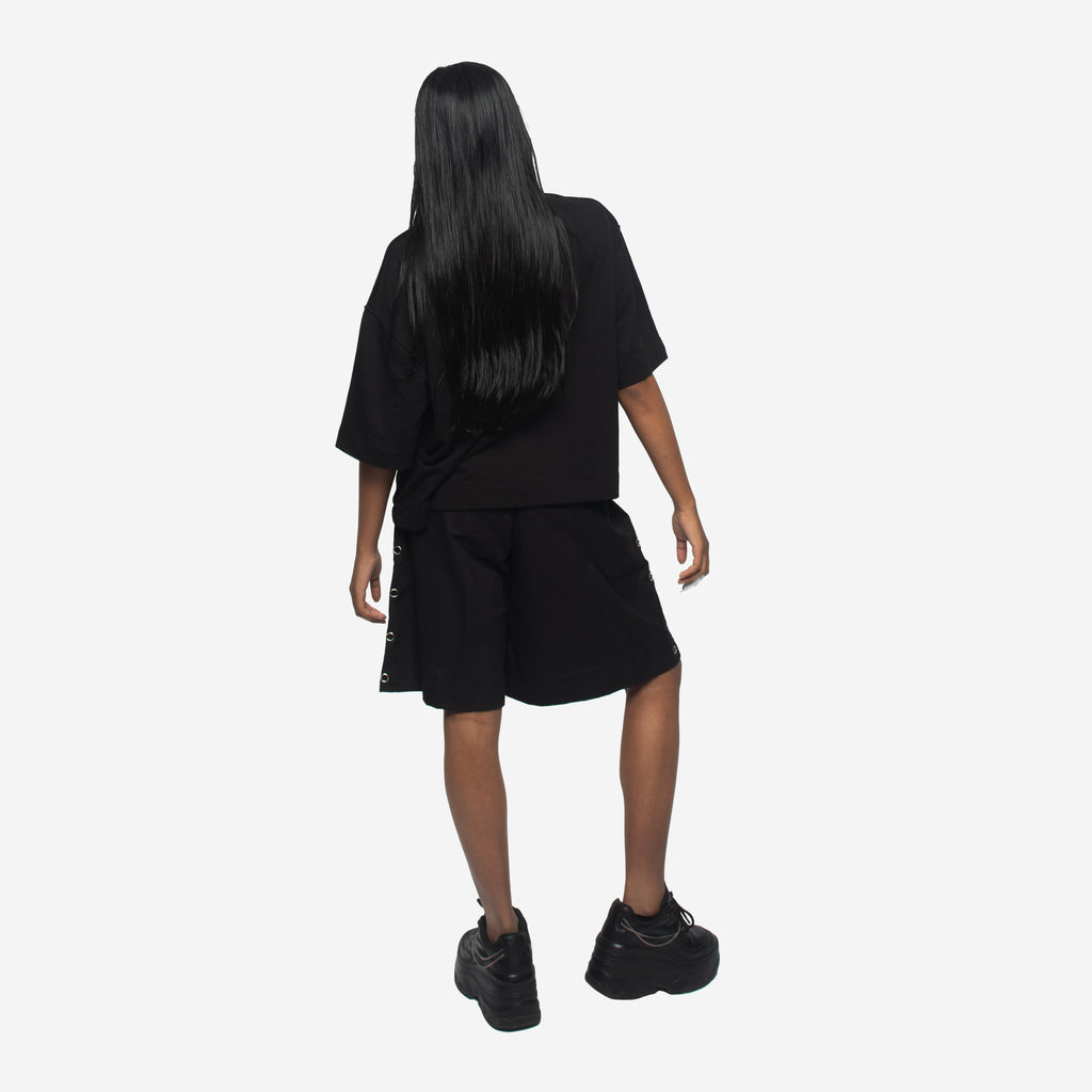 OVERSIZE CROPPED HOLES T-SHIRT