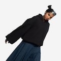 BLACK DOUBLE LAYERING HOODIE