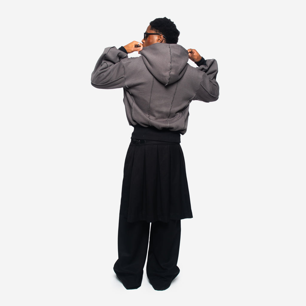 ZIPPER HOODIE IN GREY