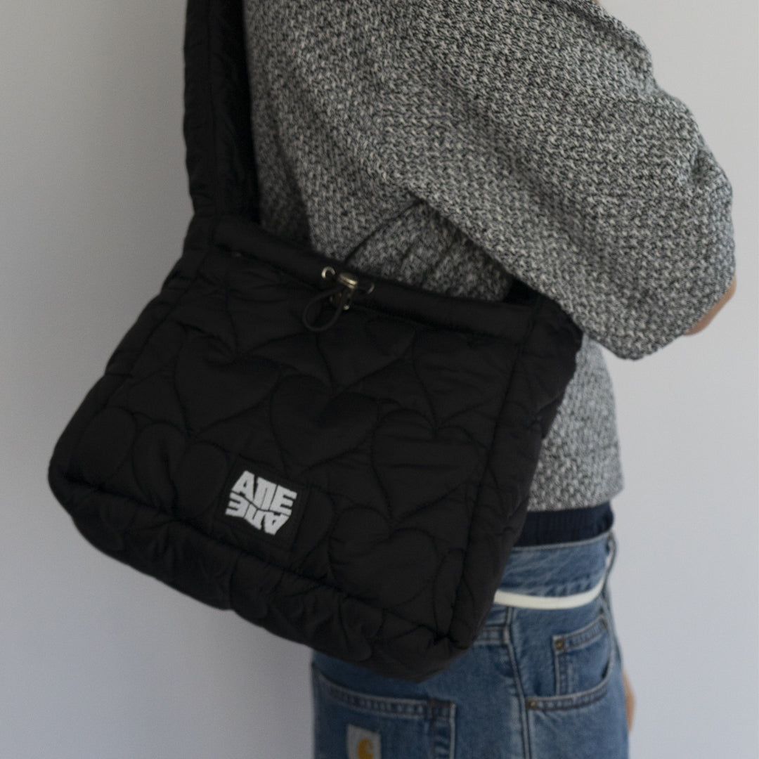 CROSSBODY HEARTS PUFFY NYLON BAG