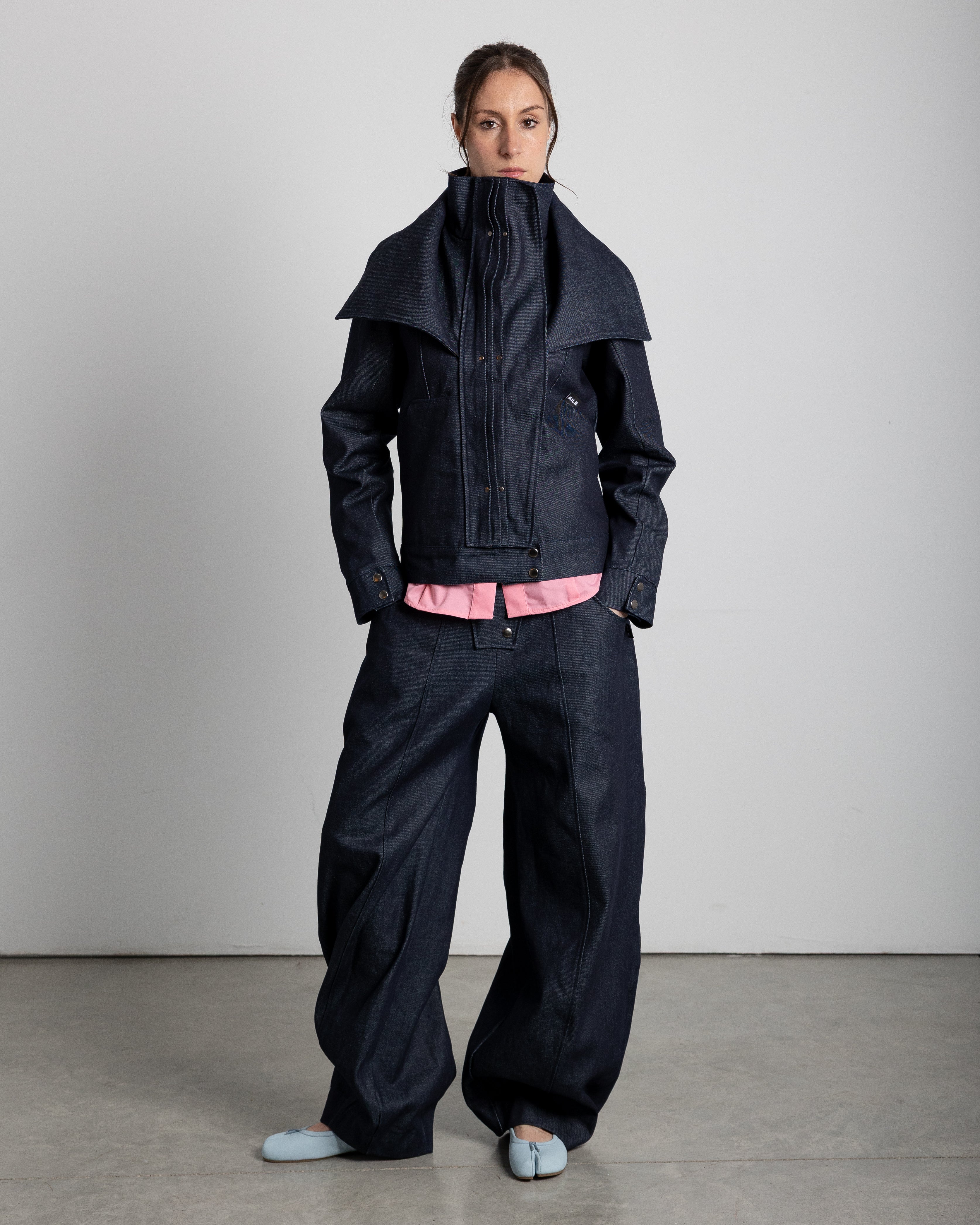 RAW DENIM LAYERED PANTS
