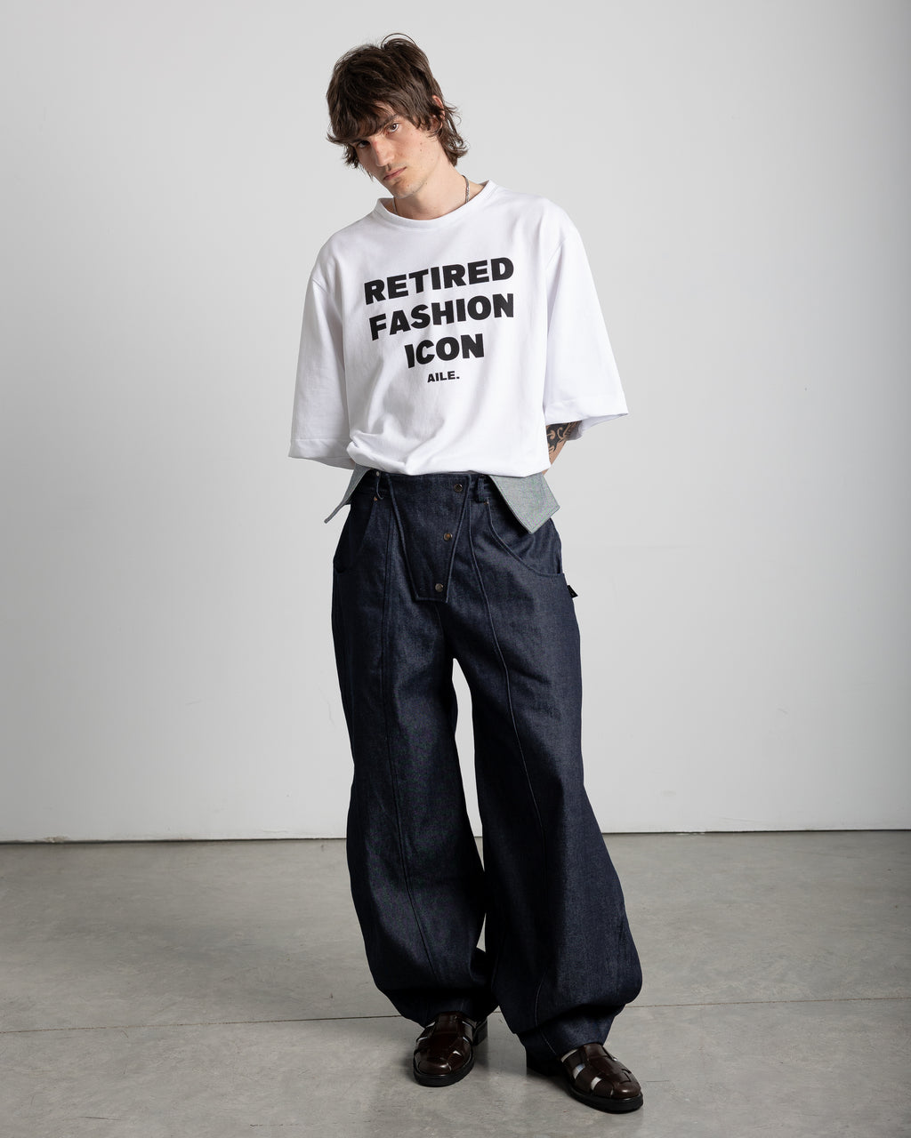 RAW DENIM LAYERED PANTS