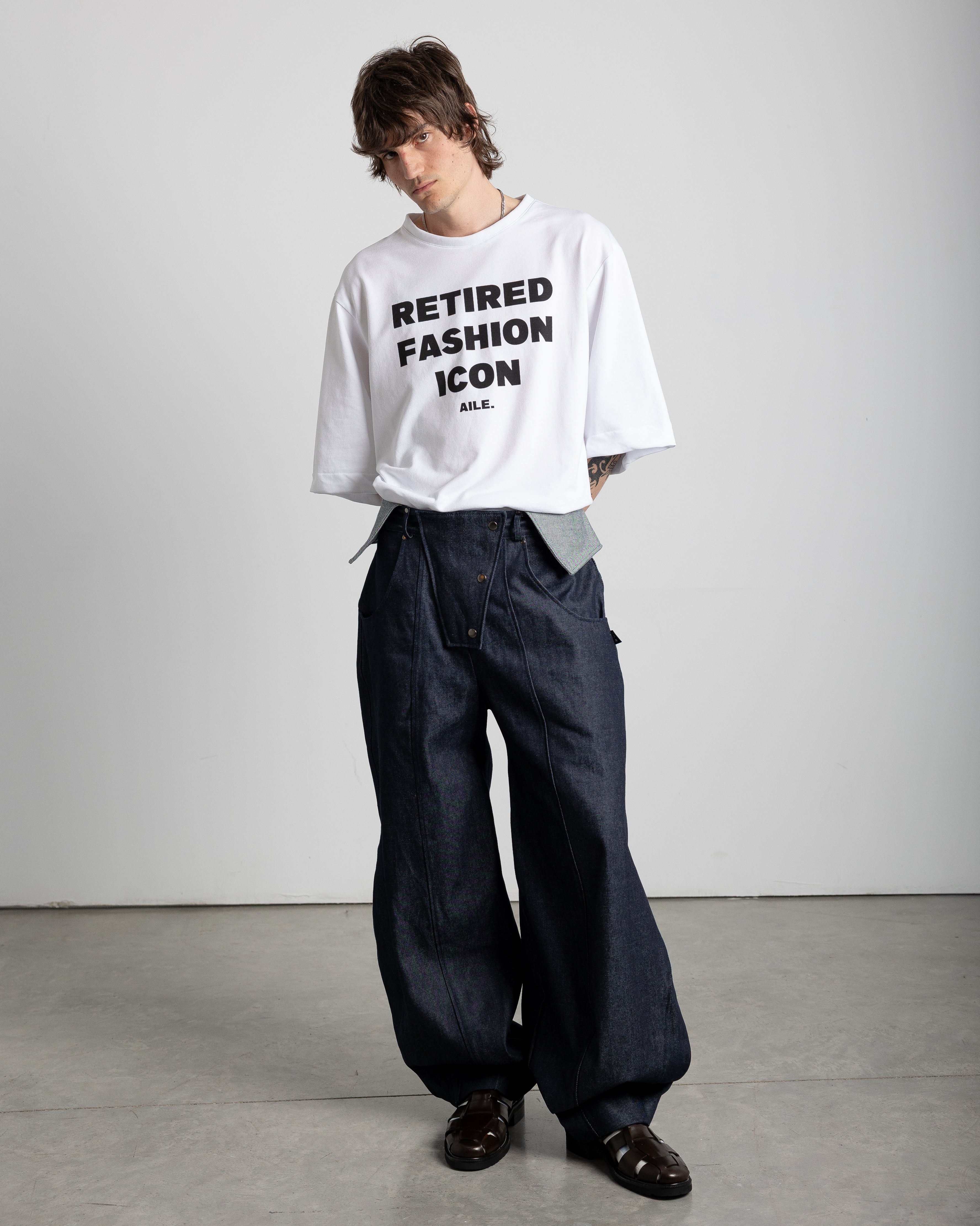 RAW DENIM LAYERED PANTS