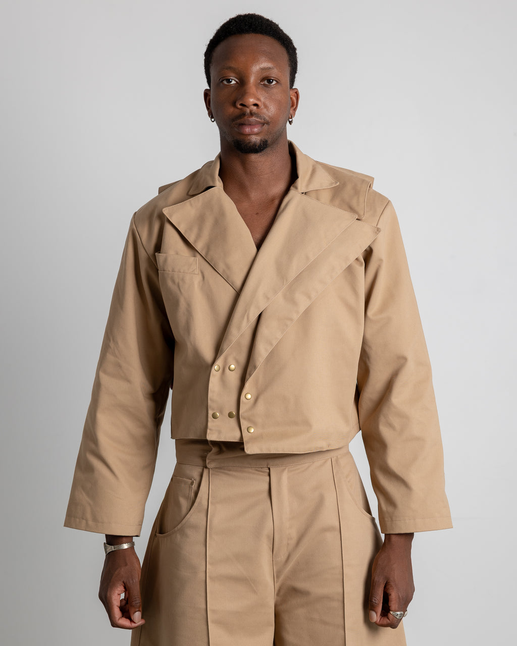 BEIGE TWILL BLAZER
