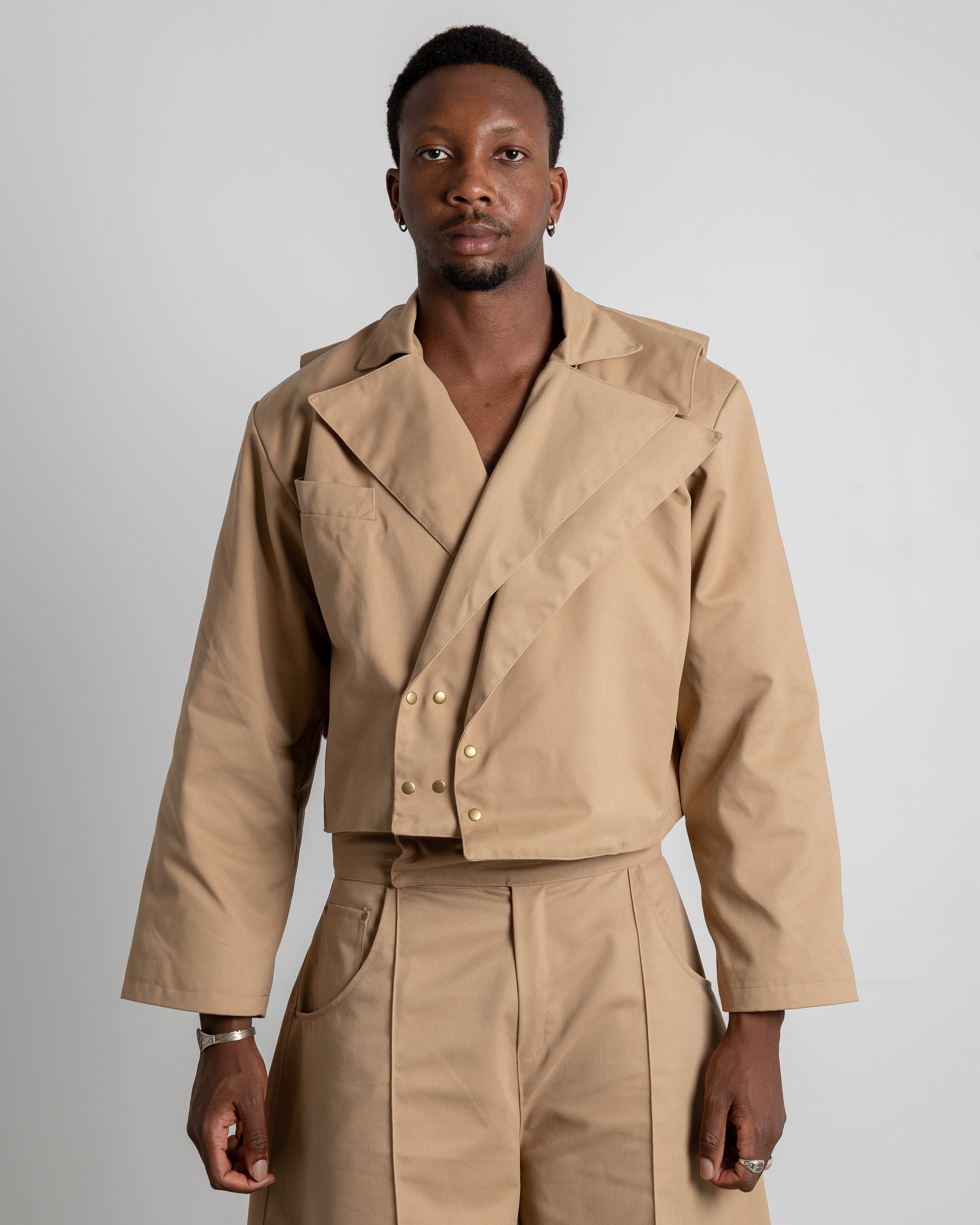 BEIGE TWILL BLAZER