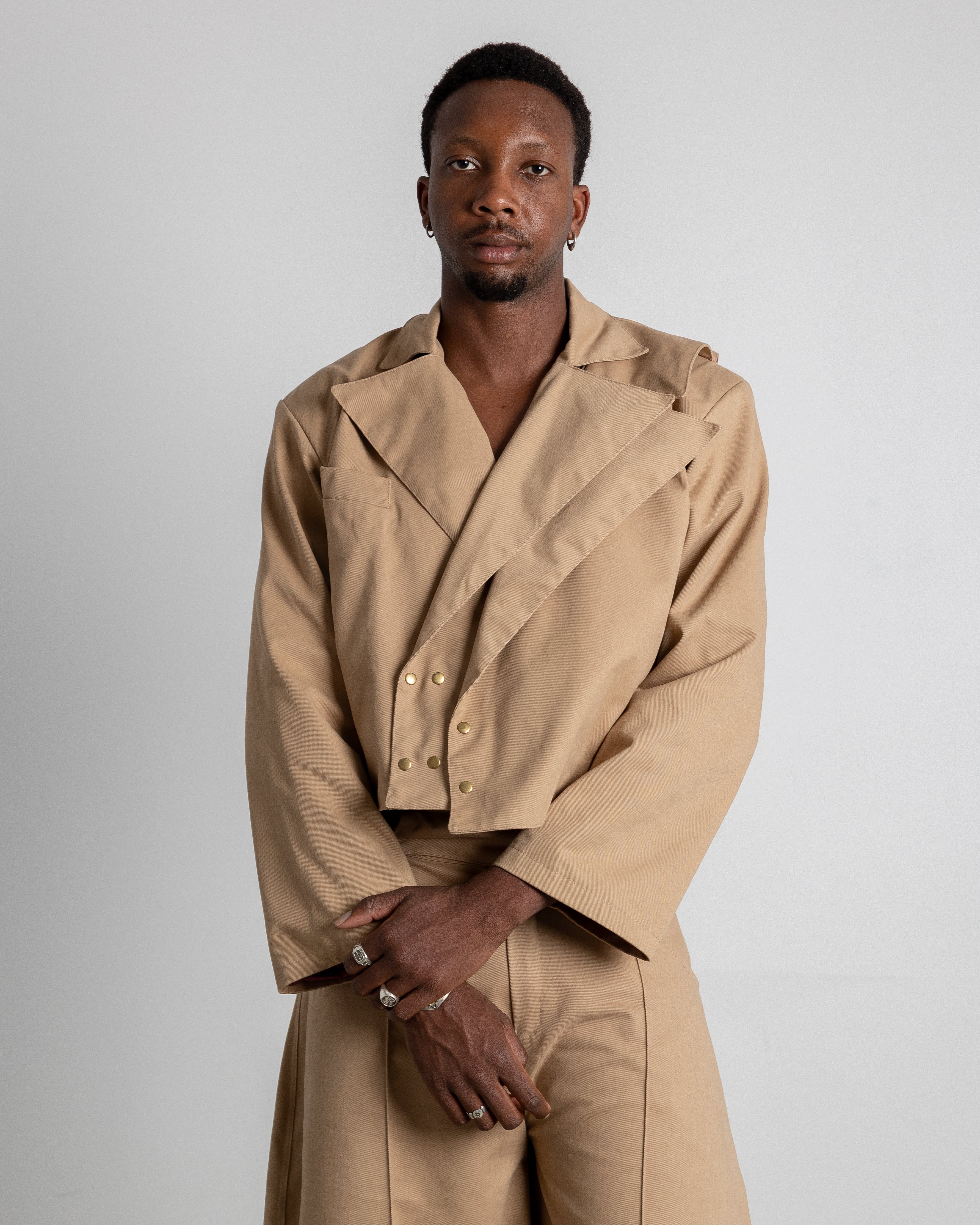 BEIGE TWILL BLAZER