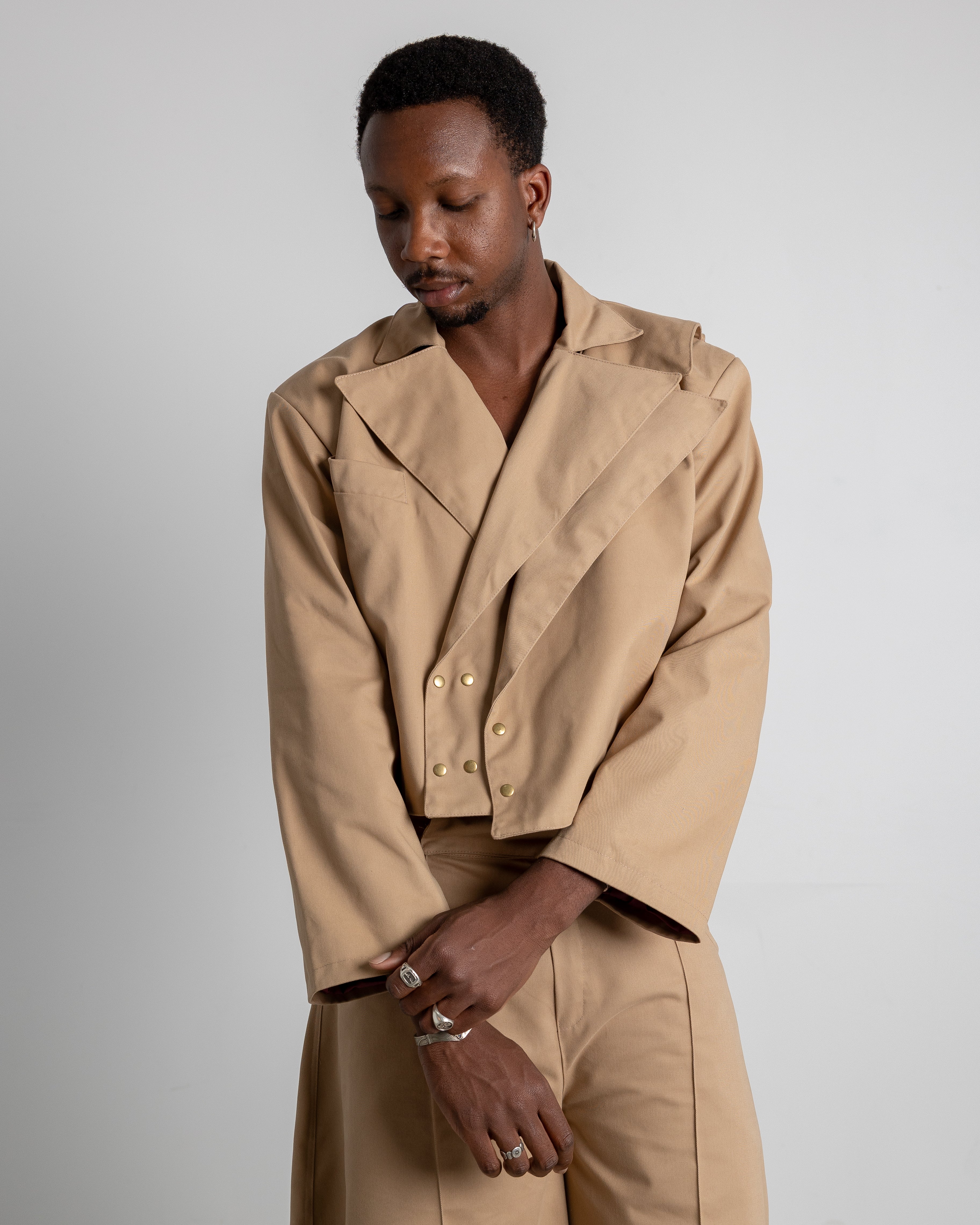 BEIGE TWILL BLAZER