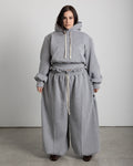 GREY PLEATED BACK HOODIE